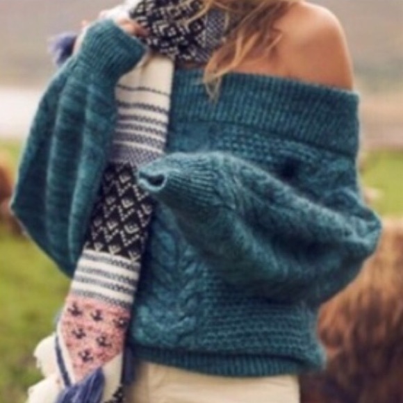 Anthropologie Sweaters - Anthropologie wool and alpaca teal sweater